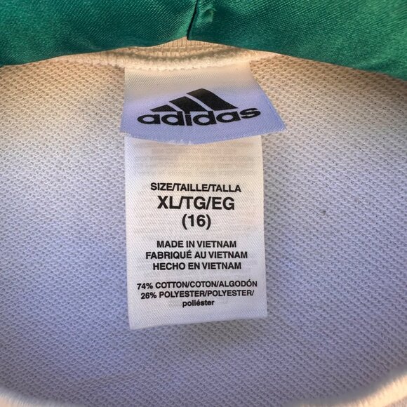 Adidas Girls White Tee Shirt With Multicolor Logo Size 16 Cotton Blend Casual Li - Picture 2 of 11